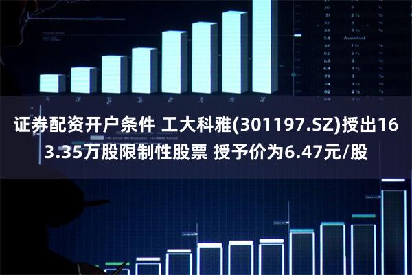 证券配资开户条件 工大科雅(301197.SZ)授出163.35万股限制性股票 授予价为6.47元/股